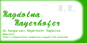 magdolna mayerhofer business card